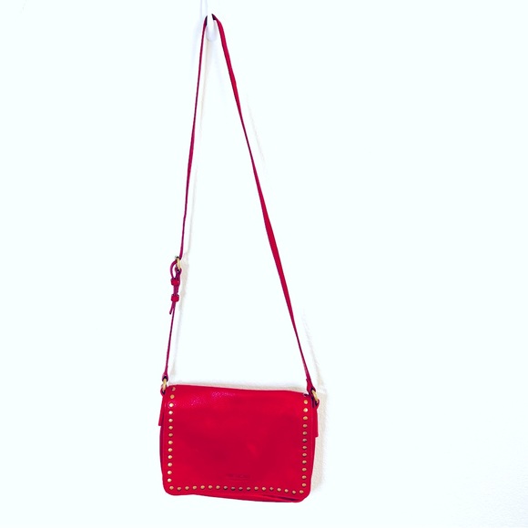 AMERICAN LEATHER COMPANY Red Crossbody Shoulder bag with brass accents - Picture 3 of 16